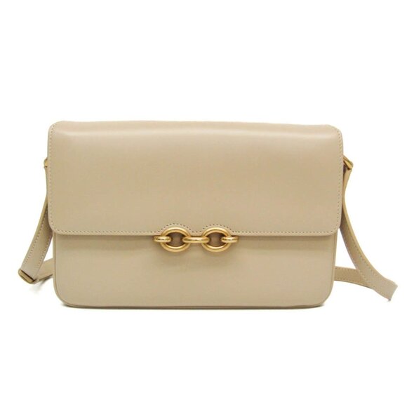 SAINT LAURENT Beige Leather Shoulder Bag - Picture 1 of 15